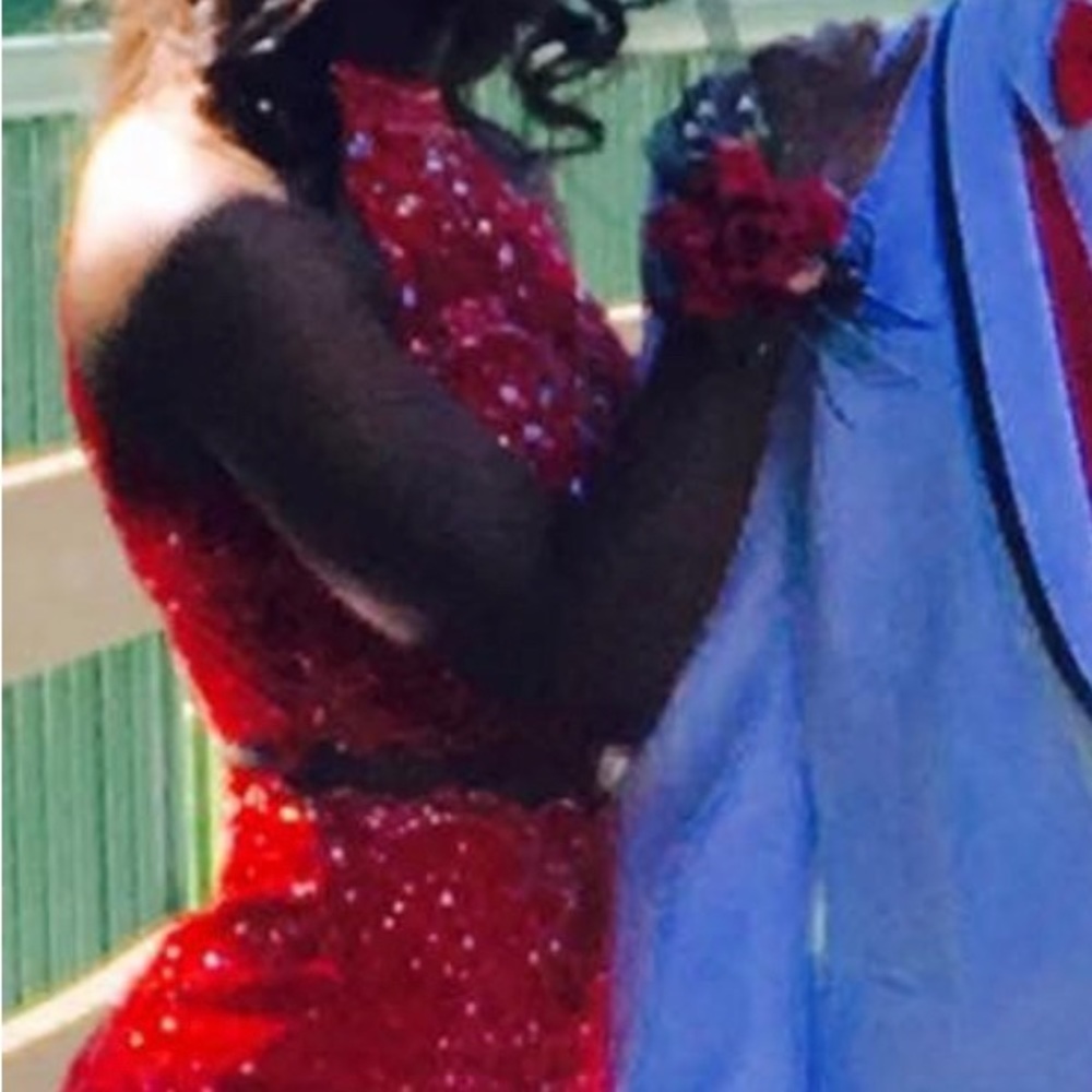 Red 2 piece prom or dance dress